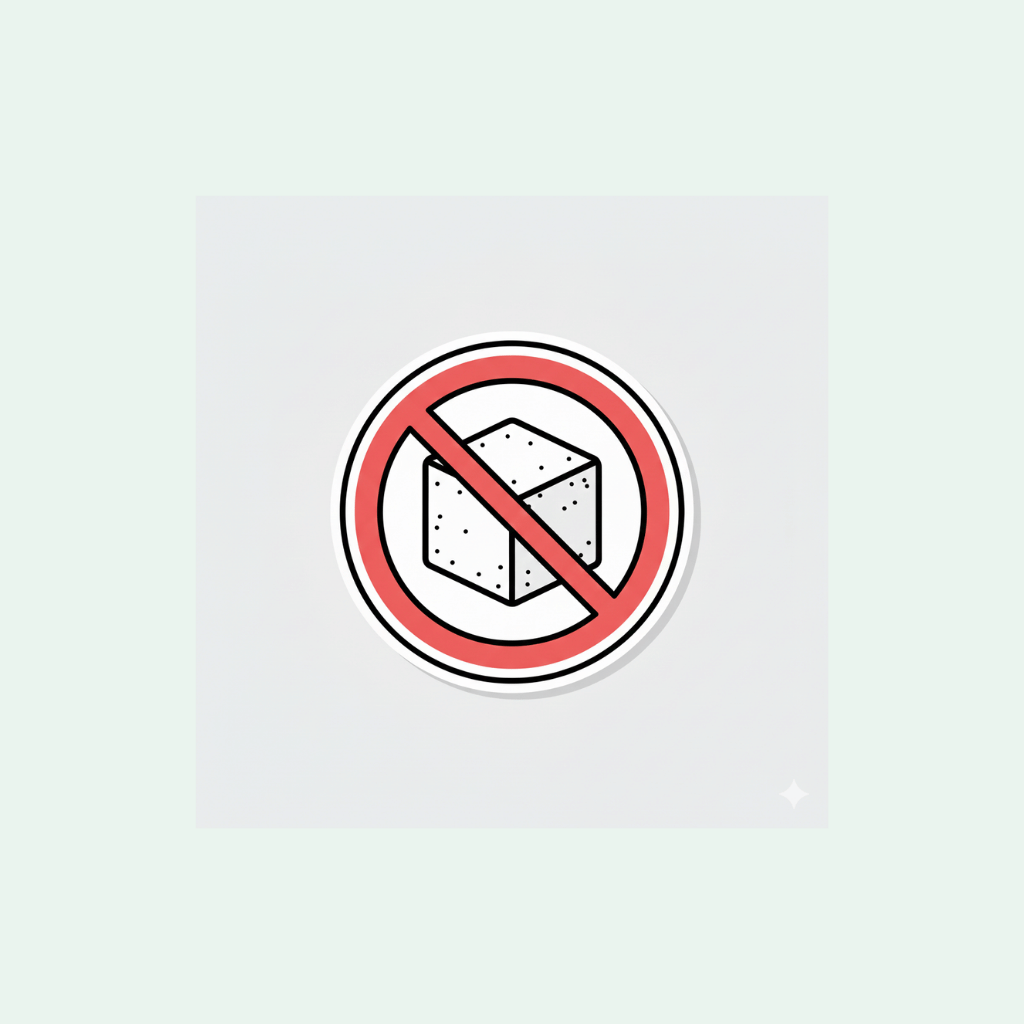Prohibition sign with a box inside on a light gray background