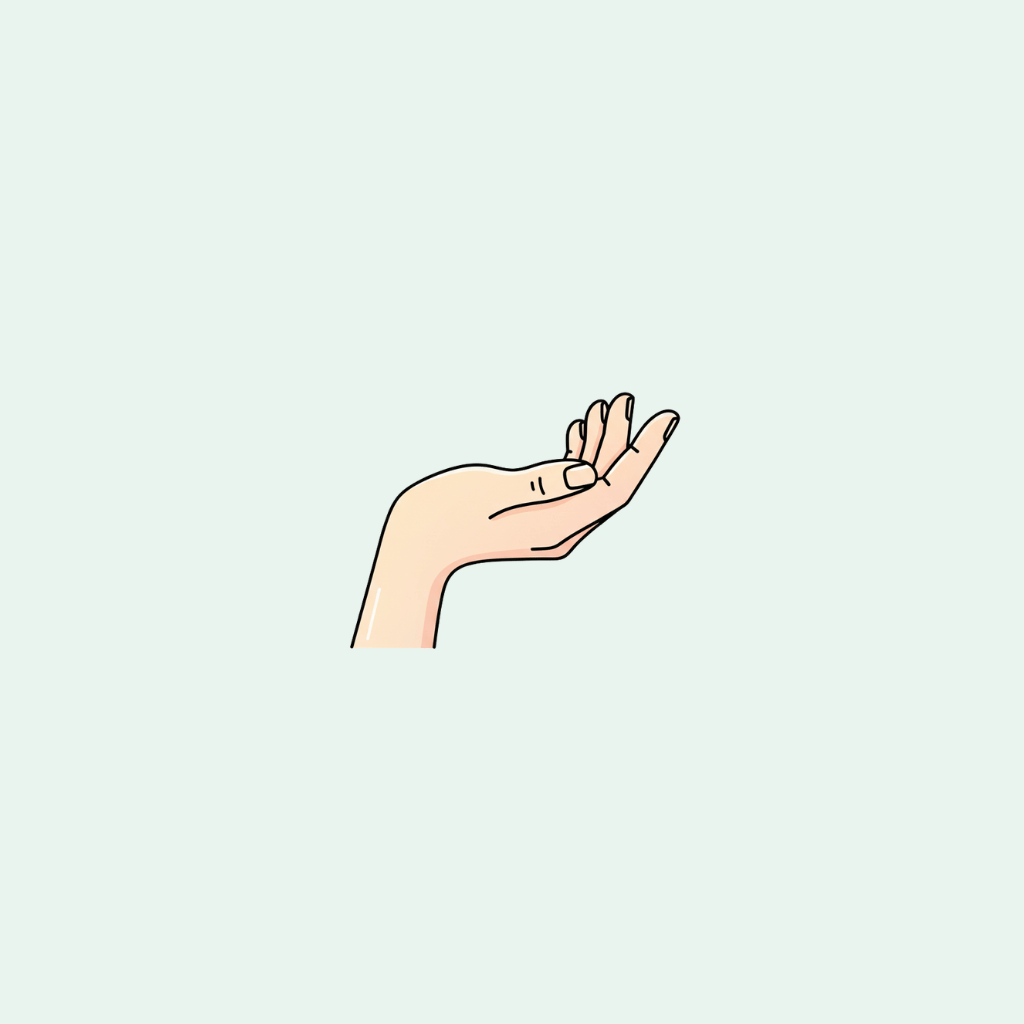 Illustration of a hand on a light gray background