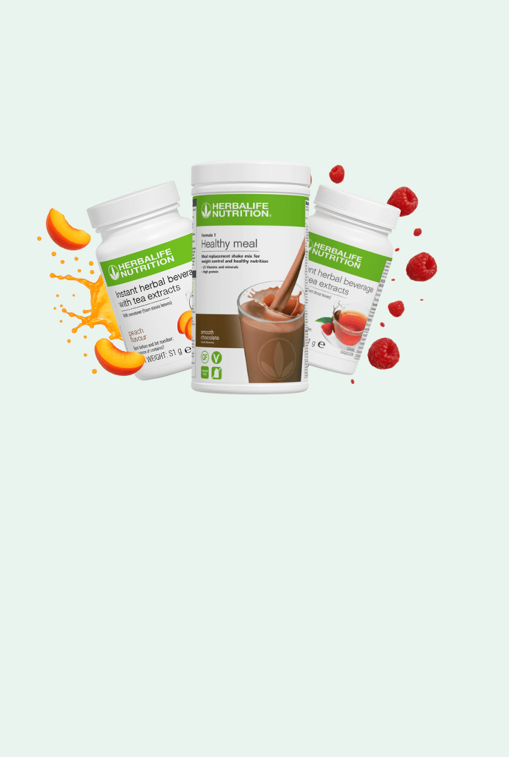 Herbalife Nutrition products with a focus on healthy meal replacement drinks.