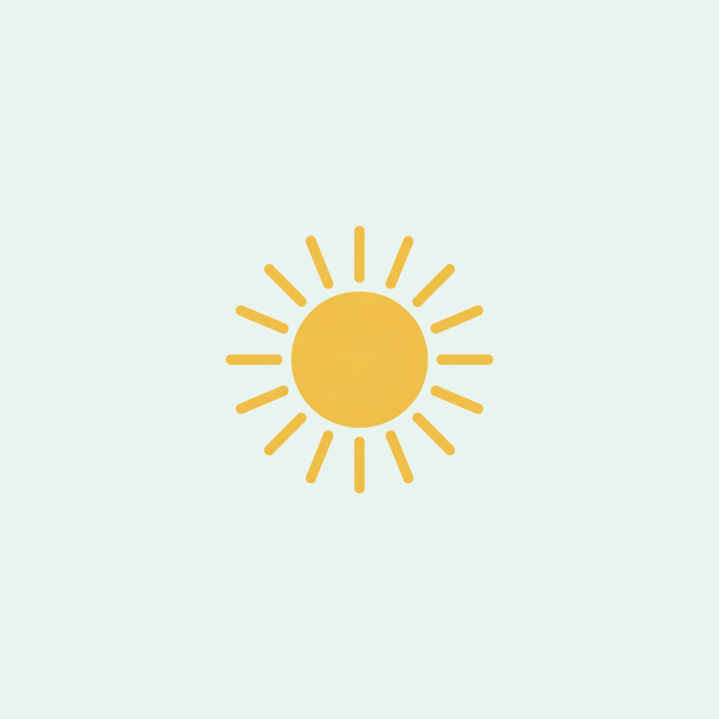 Yellow sun icon on a light gray background