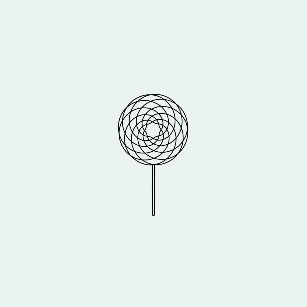 Black lollipop illustration on a light gray background